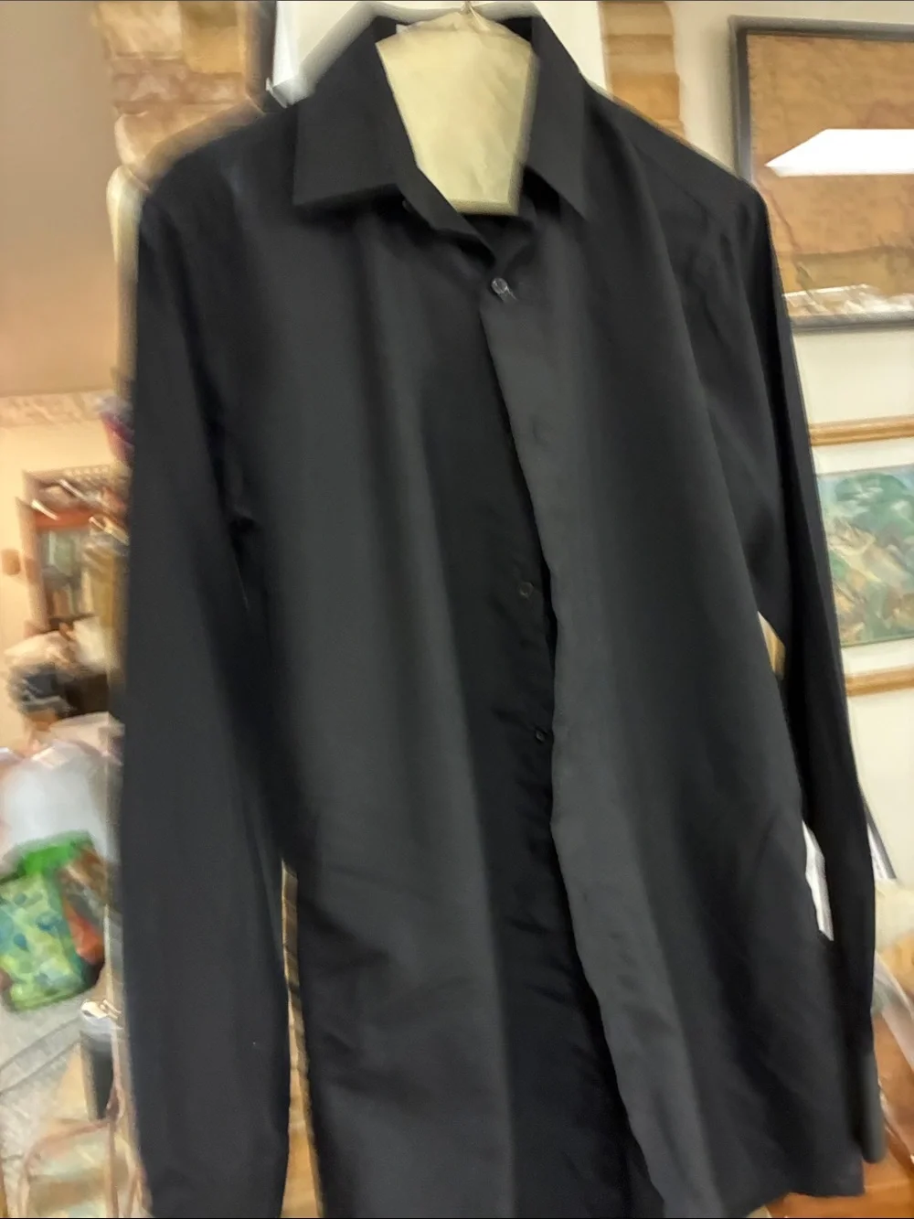 Men's Black Lightweight Button-Front Shirt Jacket